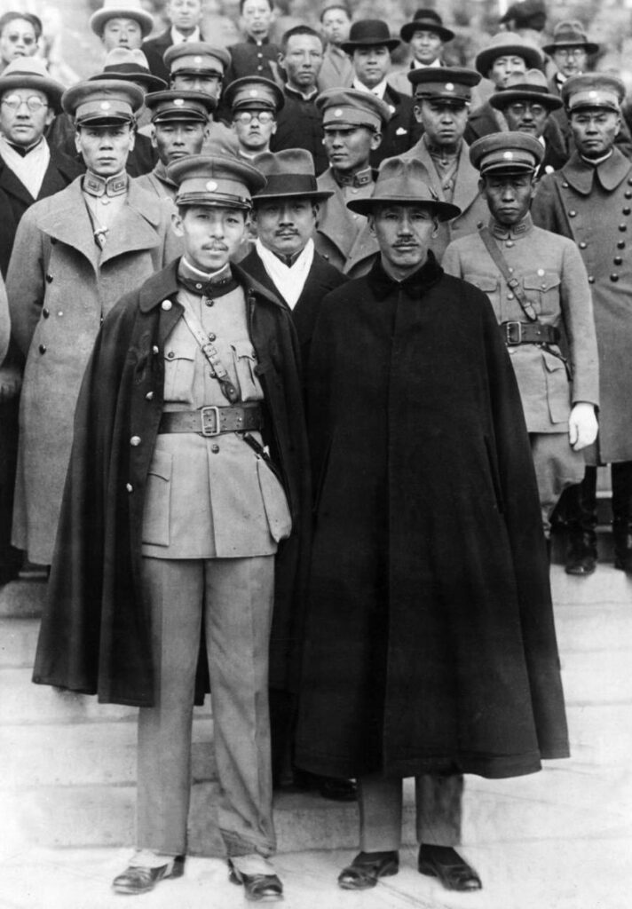 Zhang Xueliang with Chiang Kai-shek a few years before the Xi’an Incident